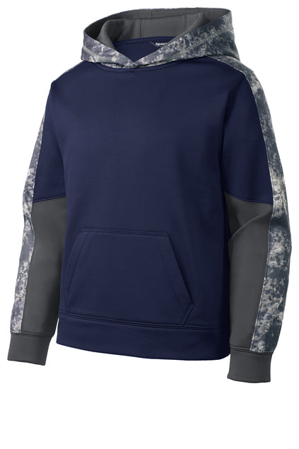 Youth Sport-Wick® Mineral Freeze Fleece Colorblock Hooded Pullover