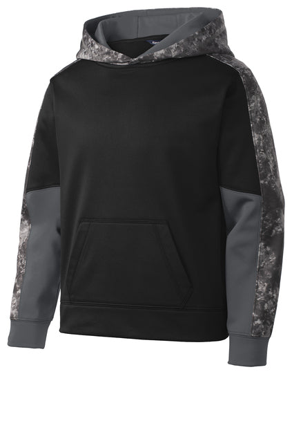 Youth Sport-Wick® Mineral Freeze Fleece Colorblock Hooded Pullover