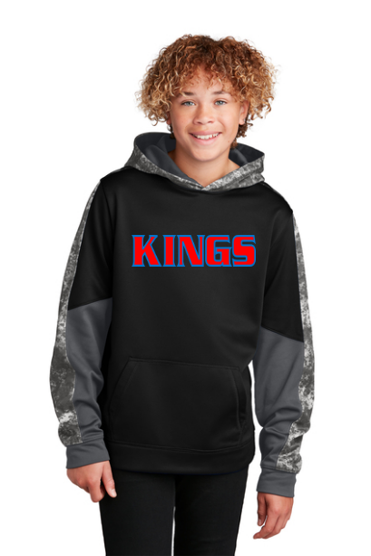 Youth Sport-Wick® Mineral Freeze Fleece Colorblock Hooded Pullover