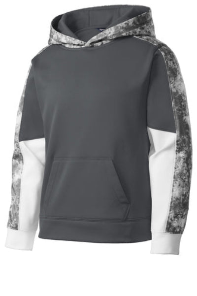 Youth Sport-Wick® Mineral Freeze Fleece Colorblock Hooded Pullover